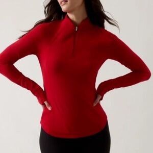 Athleta Salutation Half Zip in Clover Berry—Size Medium